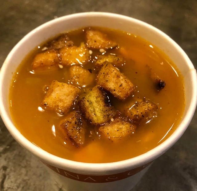Order Chipotle Red Lentil soup with Zat)ar Croutons food online from Falafel Taco store, Pleasantville on bringmethat.com
