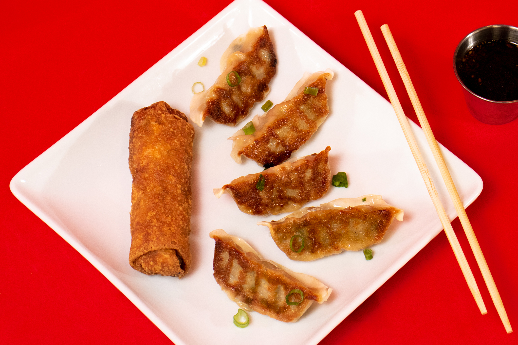 Order 5 Potstickers + Egg Roll food online from Wow Bao store, Fort Collins on bringmethat.com