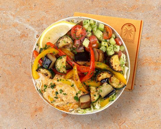 Order Grilled Mixed Vegetable Hummus Bowl food online from Frutta Bowls store, Ankeny on bringmethat.com
