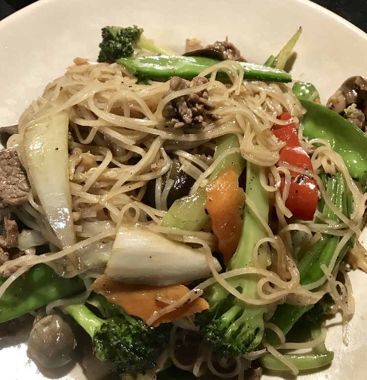 Order Stir Fried Rice Noodles with Flank Steak (Phở Xào Bò) food online from Hello Saigon store, New York on bringmethat.com