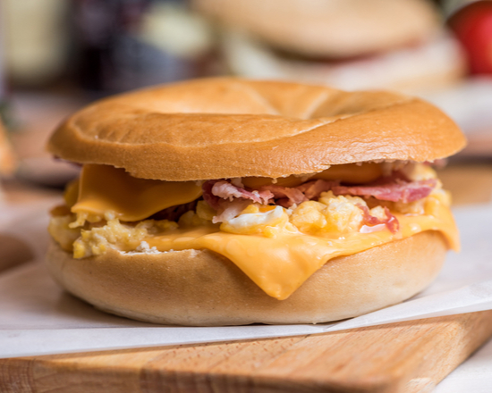 Order Bacon, Egg and Cheese Bagel Sandwich food online from Ny Jumbo Bagels store, New York on bringmethat.com