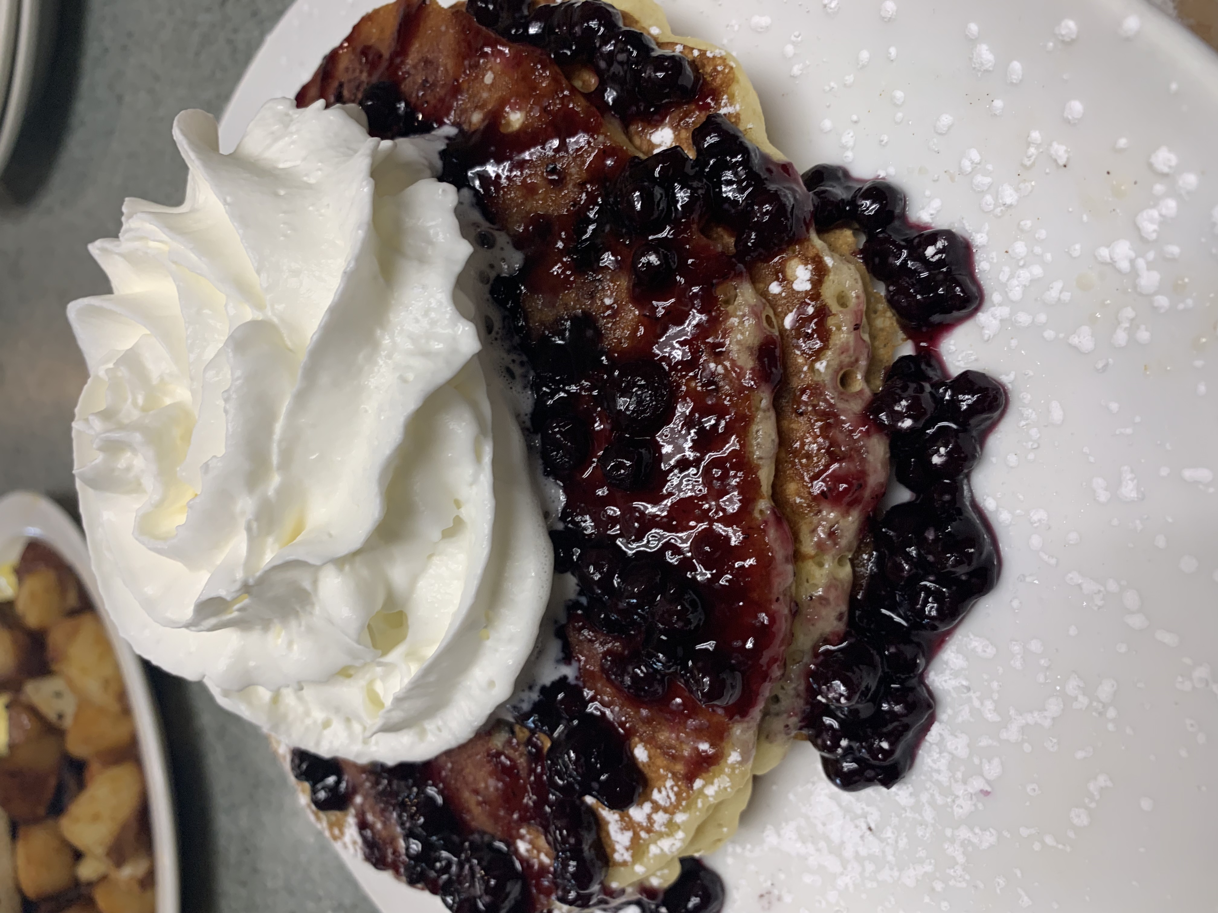 Order Double Blueberry Pancakes food online from Granite Street Cafe store, Quincy on bringmethat.com