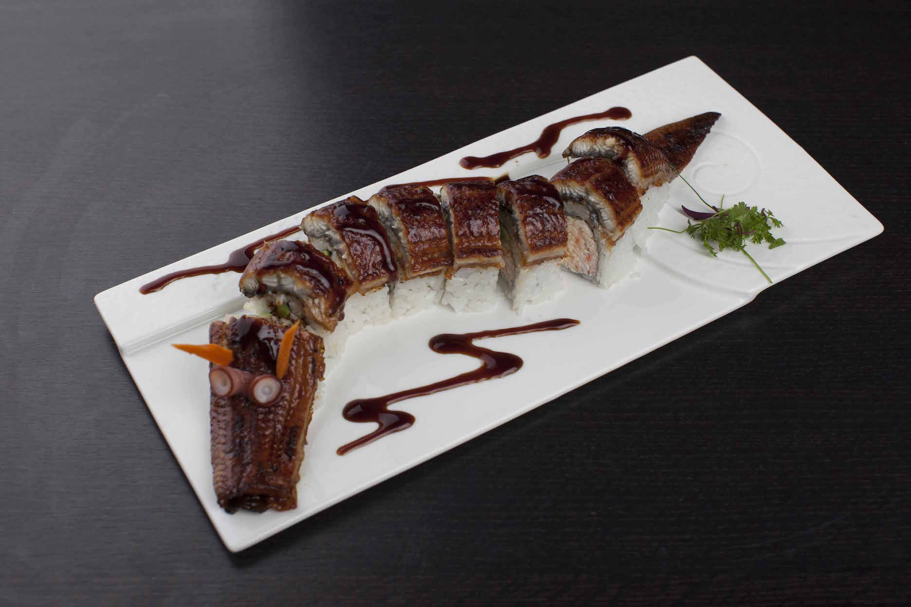 Order E28. Black Dragon Roll food online from Icho Izakaya Fusion Cuisine store, Temple City on bringmethat.com