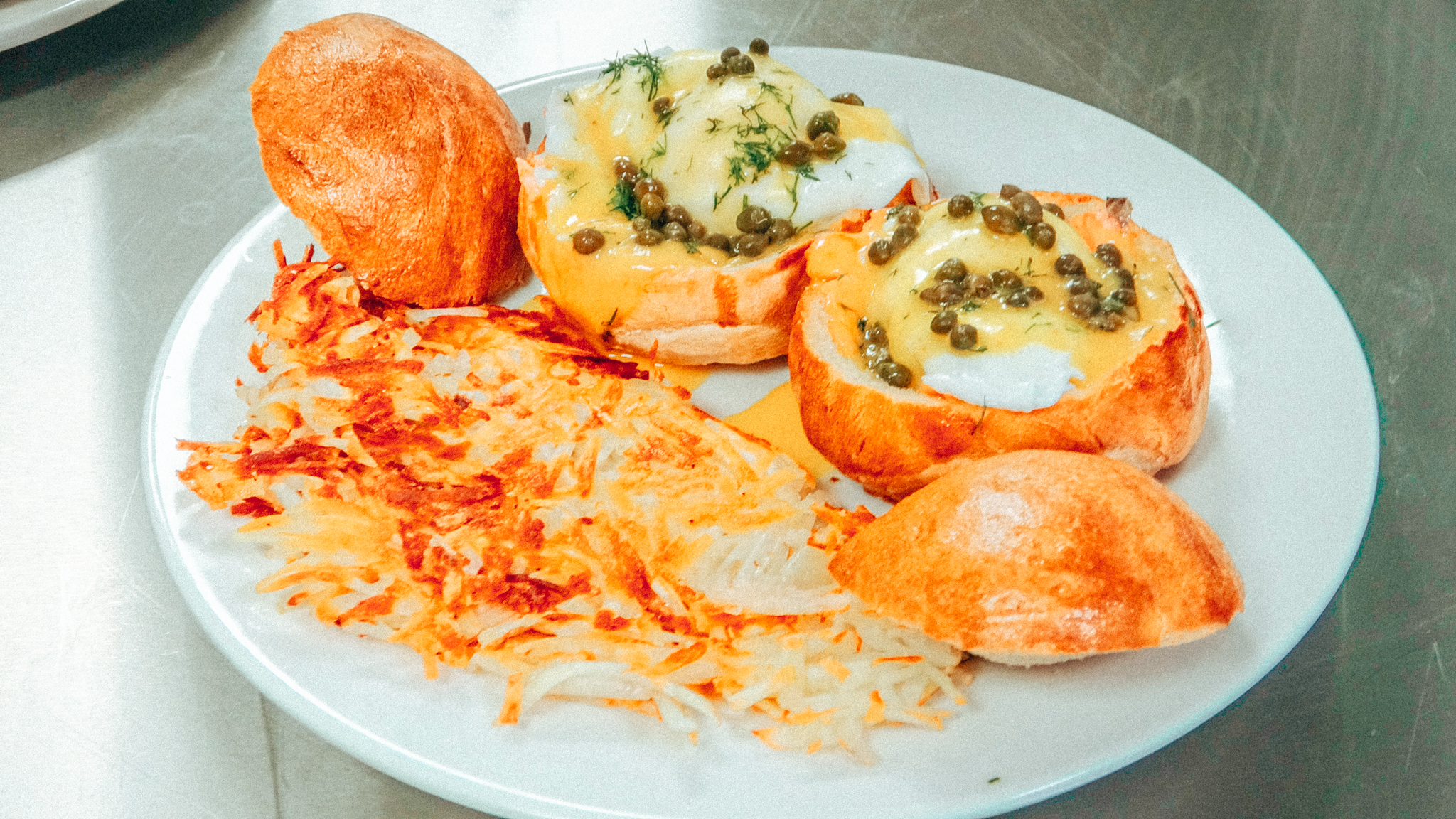 Order Lox Benedict Bread Bowl food online from Chipy Cafe store, Lincolnshire on bringmethat.com