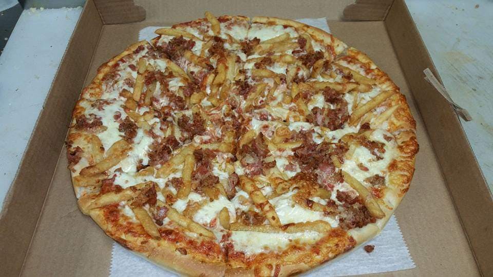Order Loaded Bacon Fries Pizza - Small 10'' food online from Apollon Roast Beef & Pizza store, Attleboro on bringmethat.com