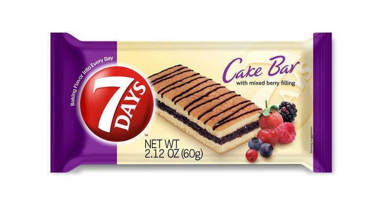 Order 7Days Cake Bars Mixed Berry Flavor Snack food online from Energy Mart 4 store, Brevard on bringmethat.com