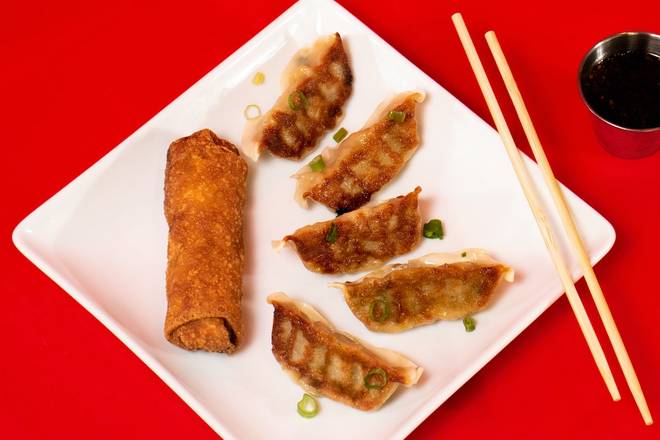 Order NEW Combo - Select 5 Potstickers & 1 Egg Roll food online from Wow Bao store, East Point on bringmethat.com