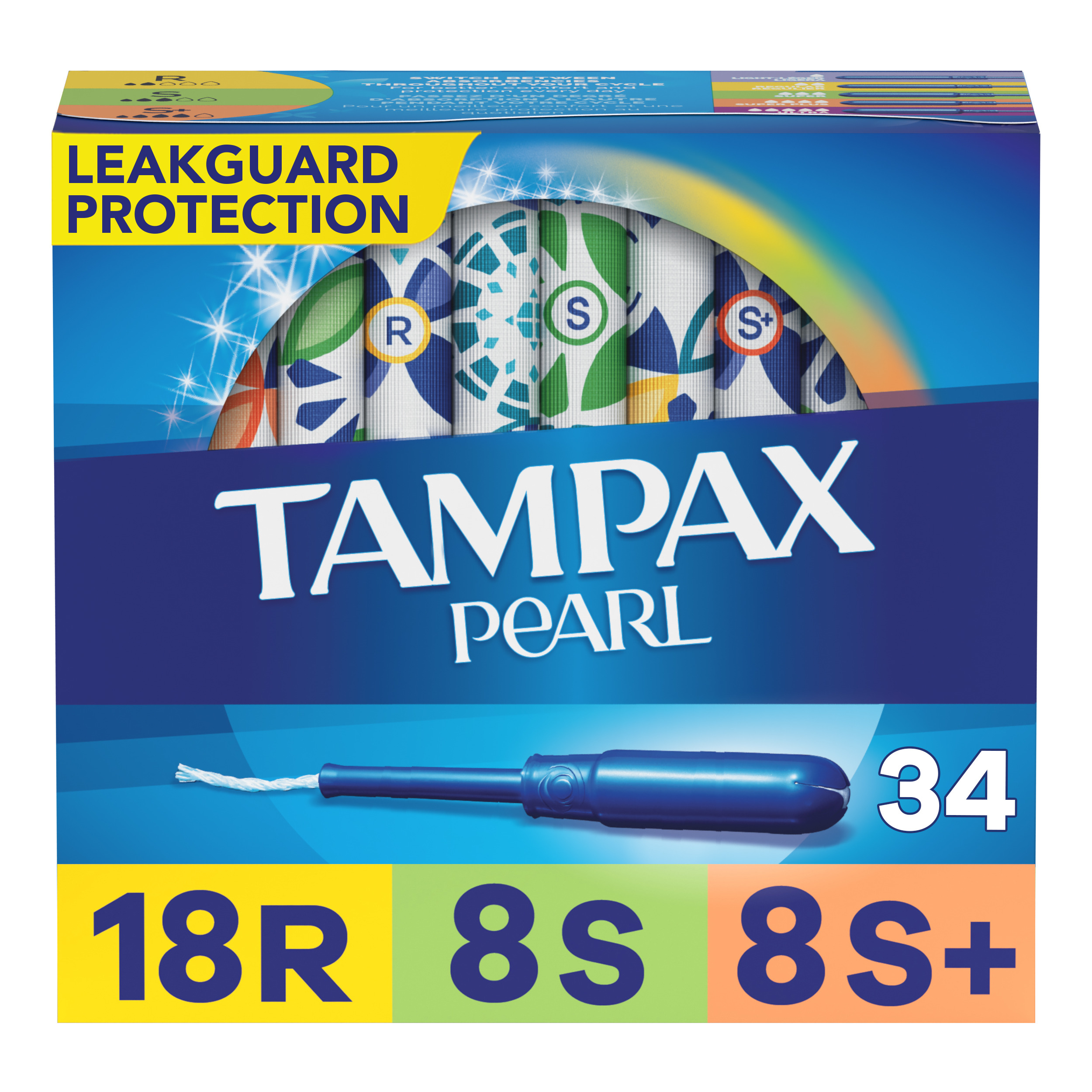 Order Tampax Pearl Tampons - Regular/Sport/Super Plus Variety Pack, Unscented, 34 ct food online from Rite Aid store, Chino Hills on bringmethat.com