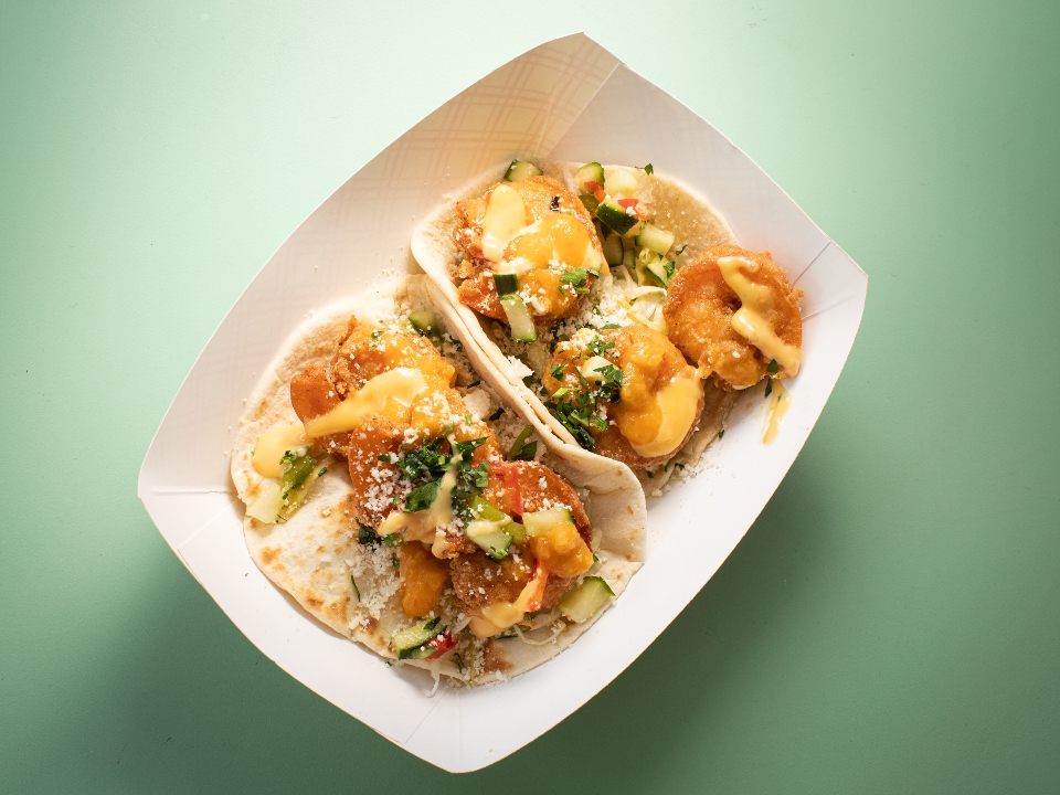 Order SHRIMP TACOS food online from LoLo's Seafood Shack store, New York on bringmethat.com