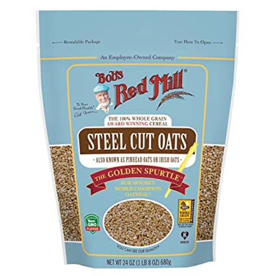 Order Bob's Red Mill Organic Steel Cut Oats 24oz food online from Everyday Needs by Gopuff store, Las Vegas on bringmethat.com