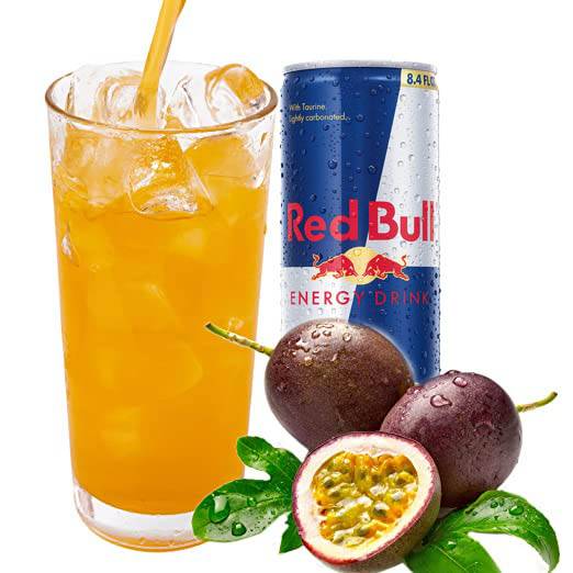 Order Passion Fruit Red Bull Tea food online from Soup Kettle Grille store, Meridian on bringmethat.com