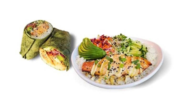 Order Samurai Salmon food online from World Wrapps store, Corte Madera on bringmethat.com