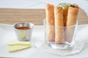 Order Vegetable Thai Spring Rolls (5 pcs) food online from Rice Factory store, Milltown on bringmethat.com
