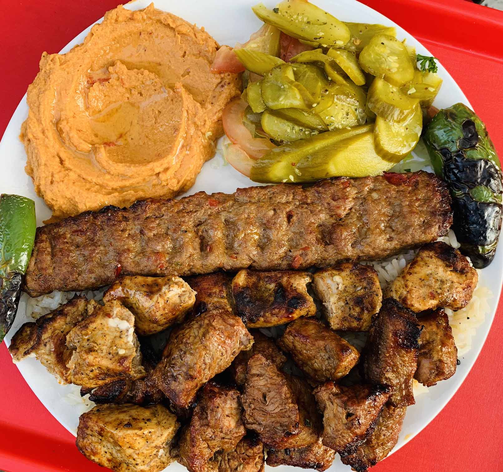 Order Mashawi Mixed Grill Platter food online from Waba Grill store, Fullerton on bringmethat.com