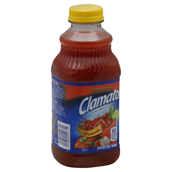 Order Clamato Picante Tomato Cocktail Juice Bottle (32 oz) food online from Rite Aid store, Hemet on bringmethat.com