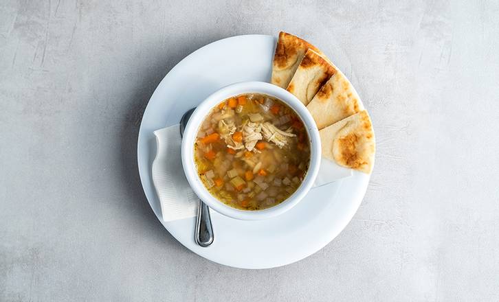 Order Chicken Orzo Soup - cup food online from Zoe's Kitchen store, Lafayette on bringmethat.com