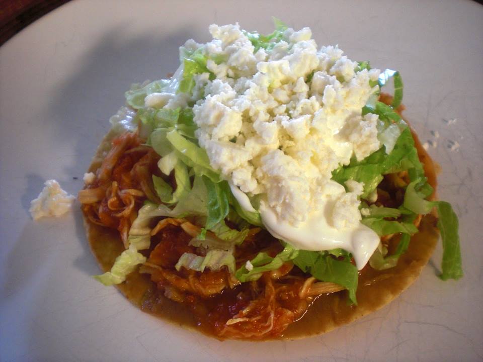 Order Chicken Chipotle Tostadas food online from Tortas Oasis store, National City on bringmethat.com