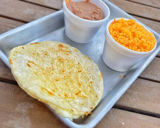 Order corn cheese quesadilla side rice an beans food online from The Taco Spot store, Mesa on bringmethat.com