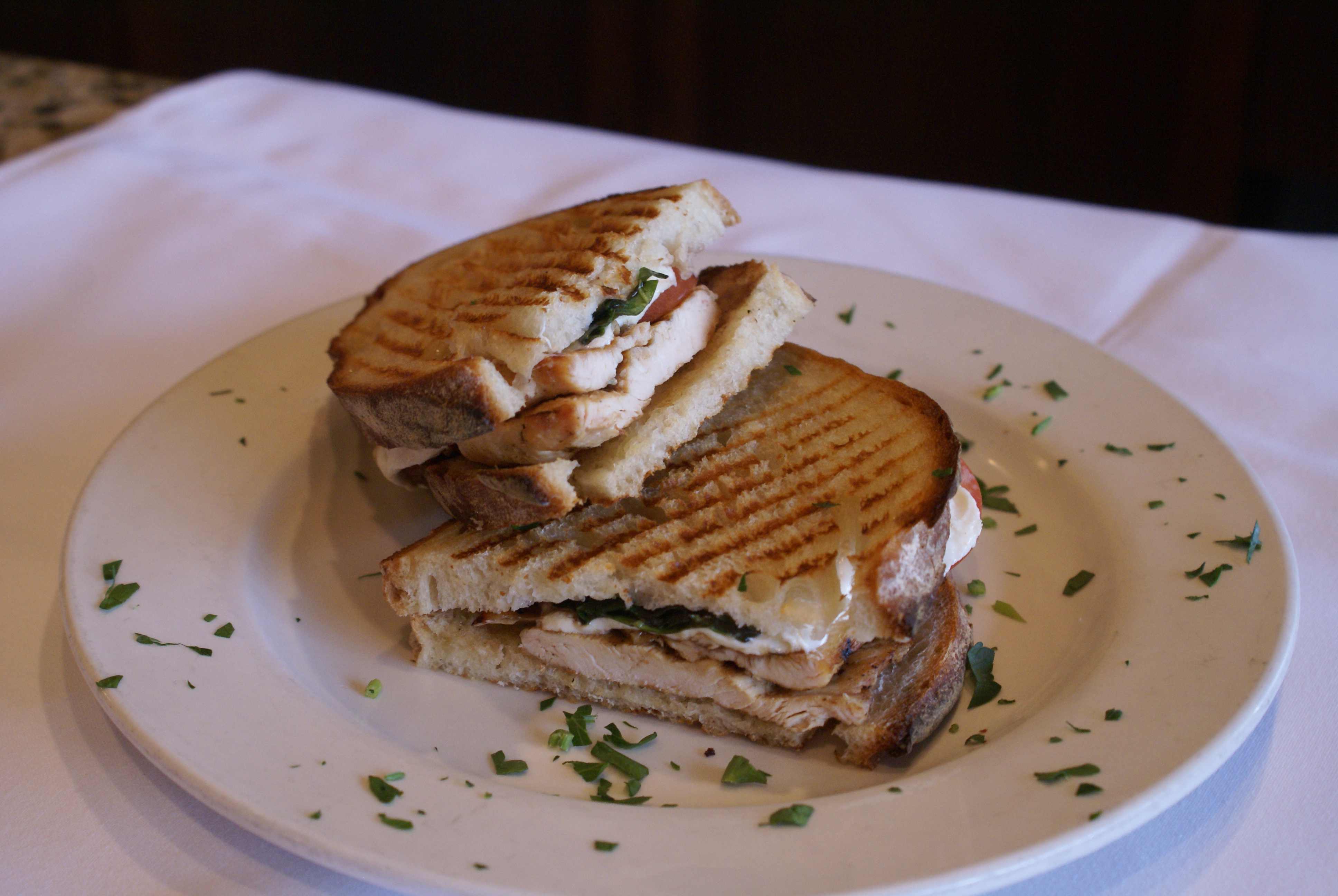 Order Grilled Chicken Panini  food online from Mangia Brick Oven Grill store, Bordentown on bringmethat.com