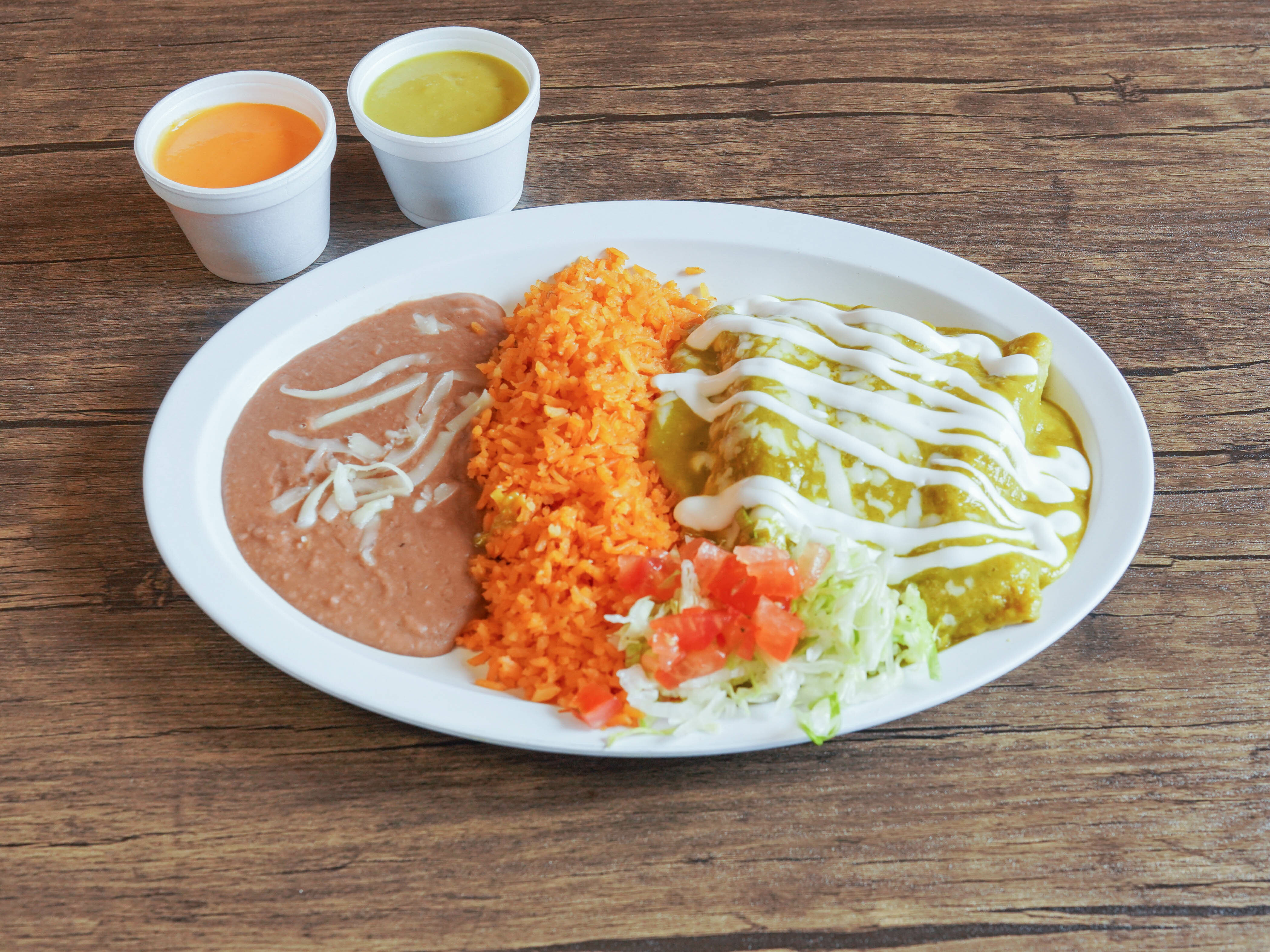 Order Enchilada in Green Sauce food online from Fast burrito store, Chicago on bringmethat.com