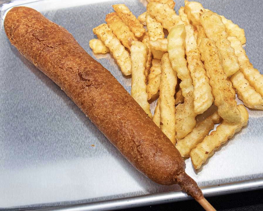 Order Foot Long Corn Dog Basket food online from The Pink Company store, DeSoto on bringmethat.com