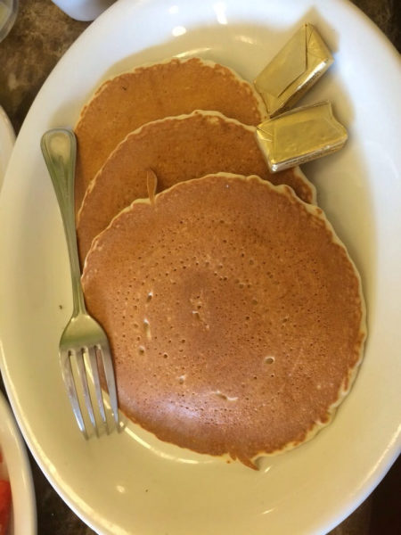 Order 3 Buttermilk Pancakes food online from Walter Cafe store, Beverly Hills on bringmethat.com