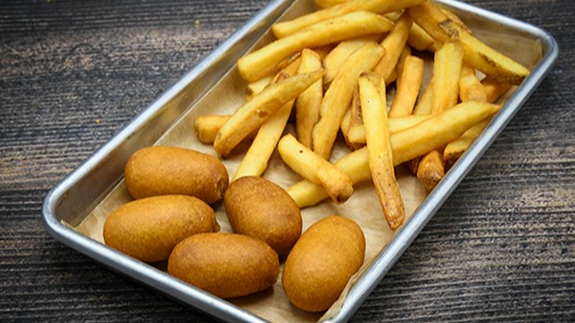 Order Kid's Mini Corn Dogs food online from Saltgrass Steak House store, Mesquite on bringmethat.com