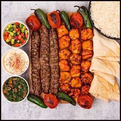 Order #24 Family Meal Pack - 3 Skewers of Chicken Kabob and 3 Beef Koubideh food online from Massis Kabob store, Sherman Oaks on bringmethat.com