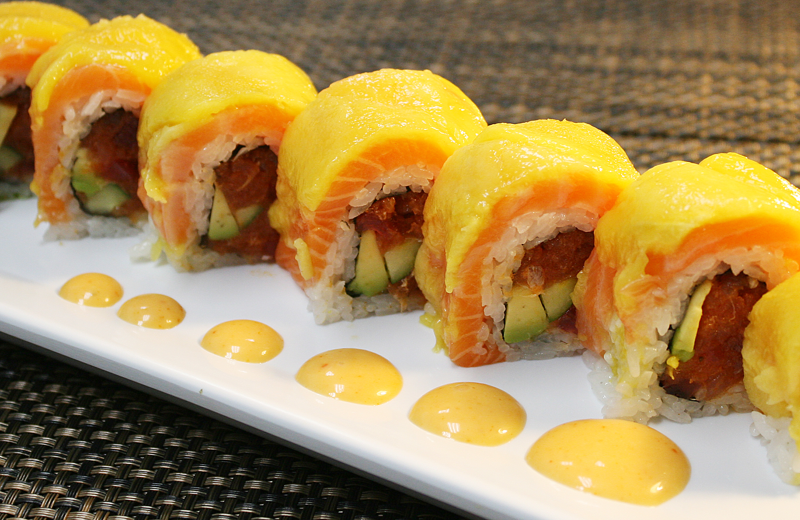 Order Sunrise Roll food online from Oki Doki Roll & Sushi store, Brea on bringmethat.com