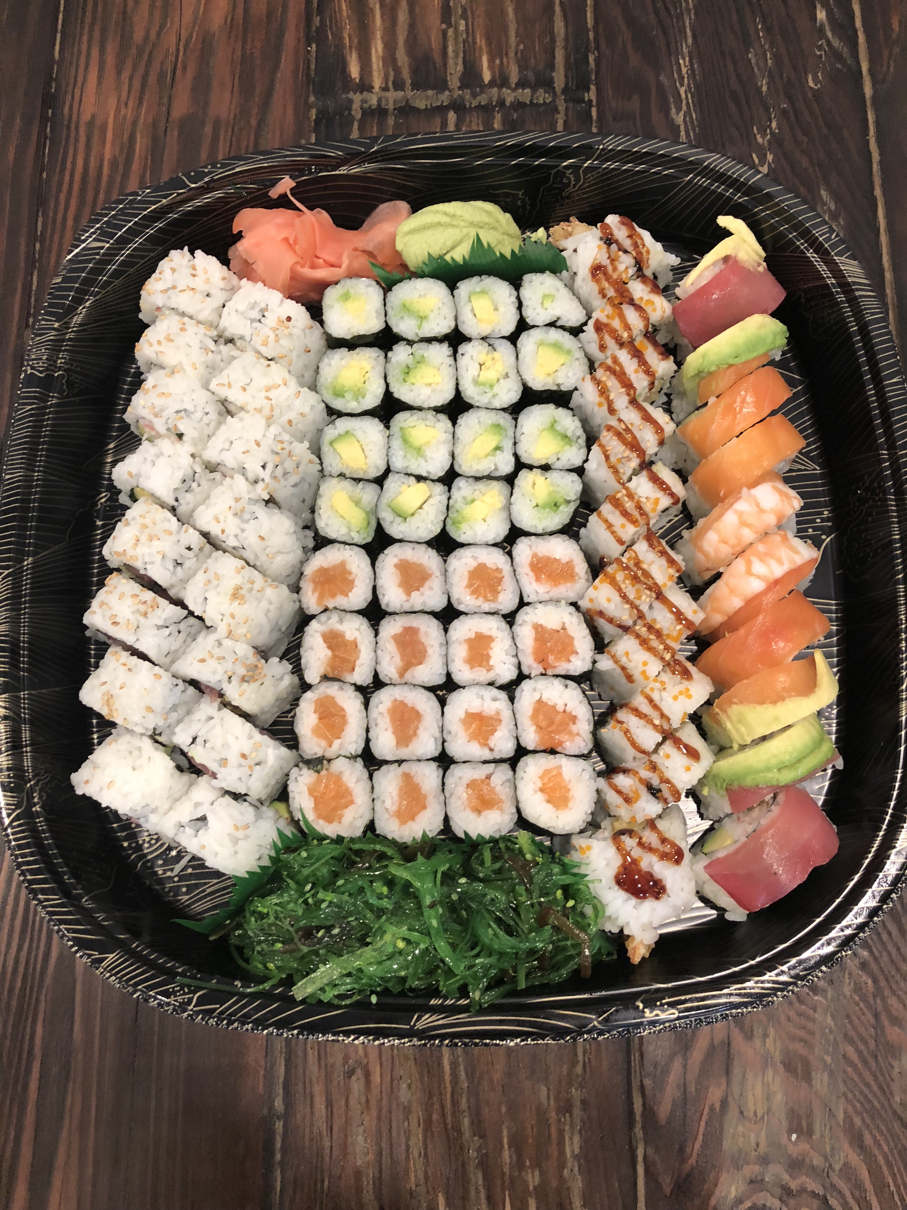 Order 68 pcs Sushi Party Tray D food online from Sweet Garden store, Fremont on bringmethat.com