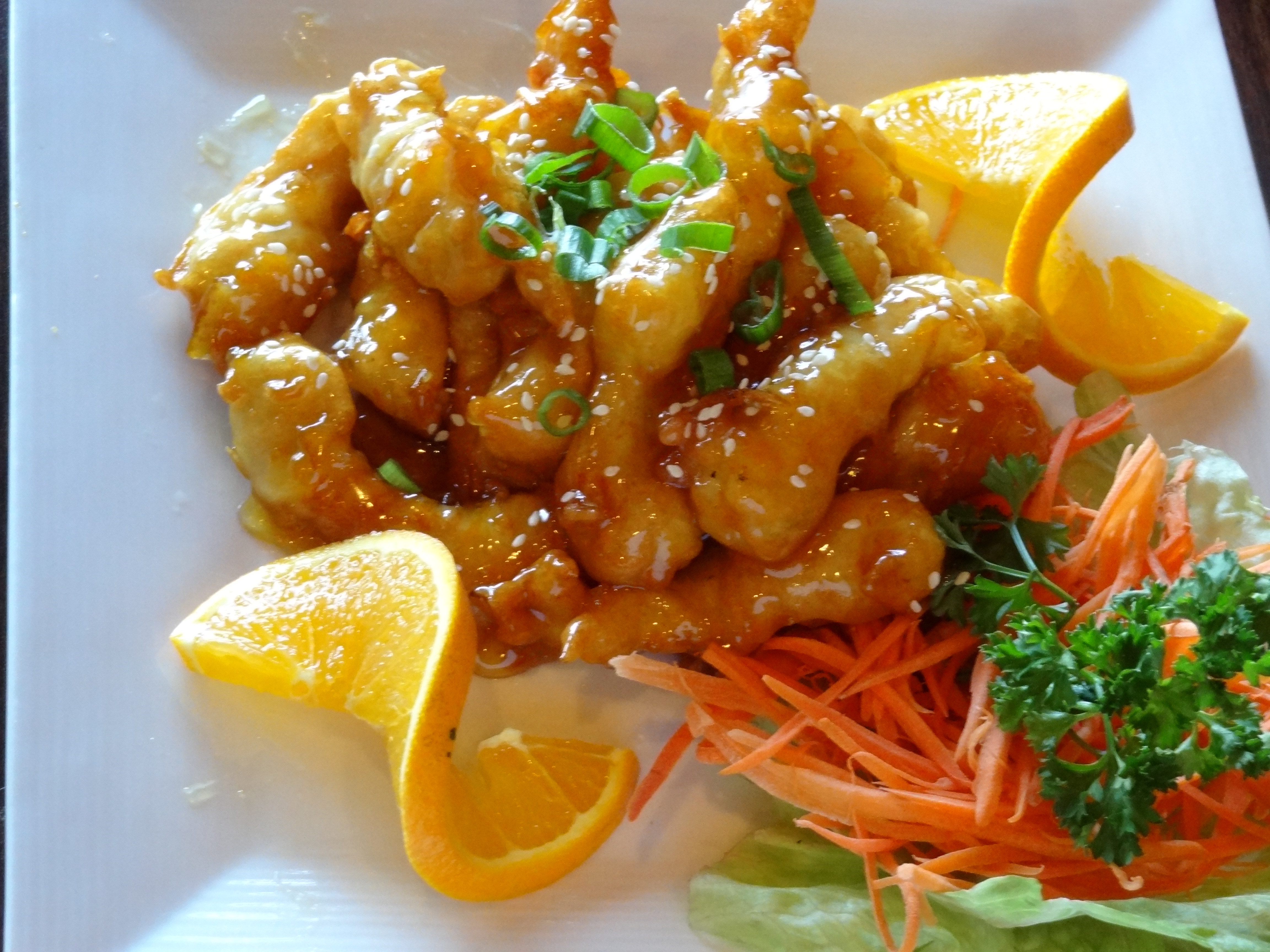 Order E10. Orange Chicken food online from Baan Thai Restaurant store, Las Vegas on bringmethat.com