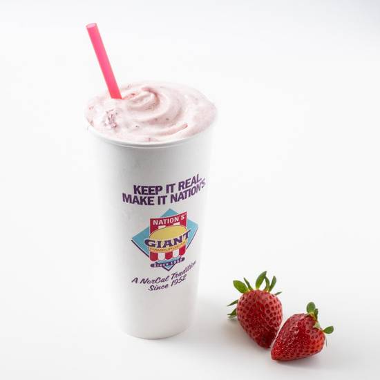 Order STRAWBERRY SHAKE food online from Nation Giant Hamburgers store, Vacaville on bringmethat.com
