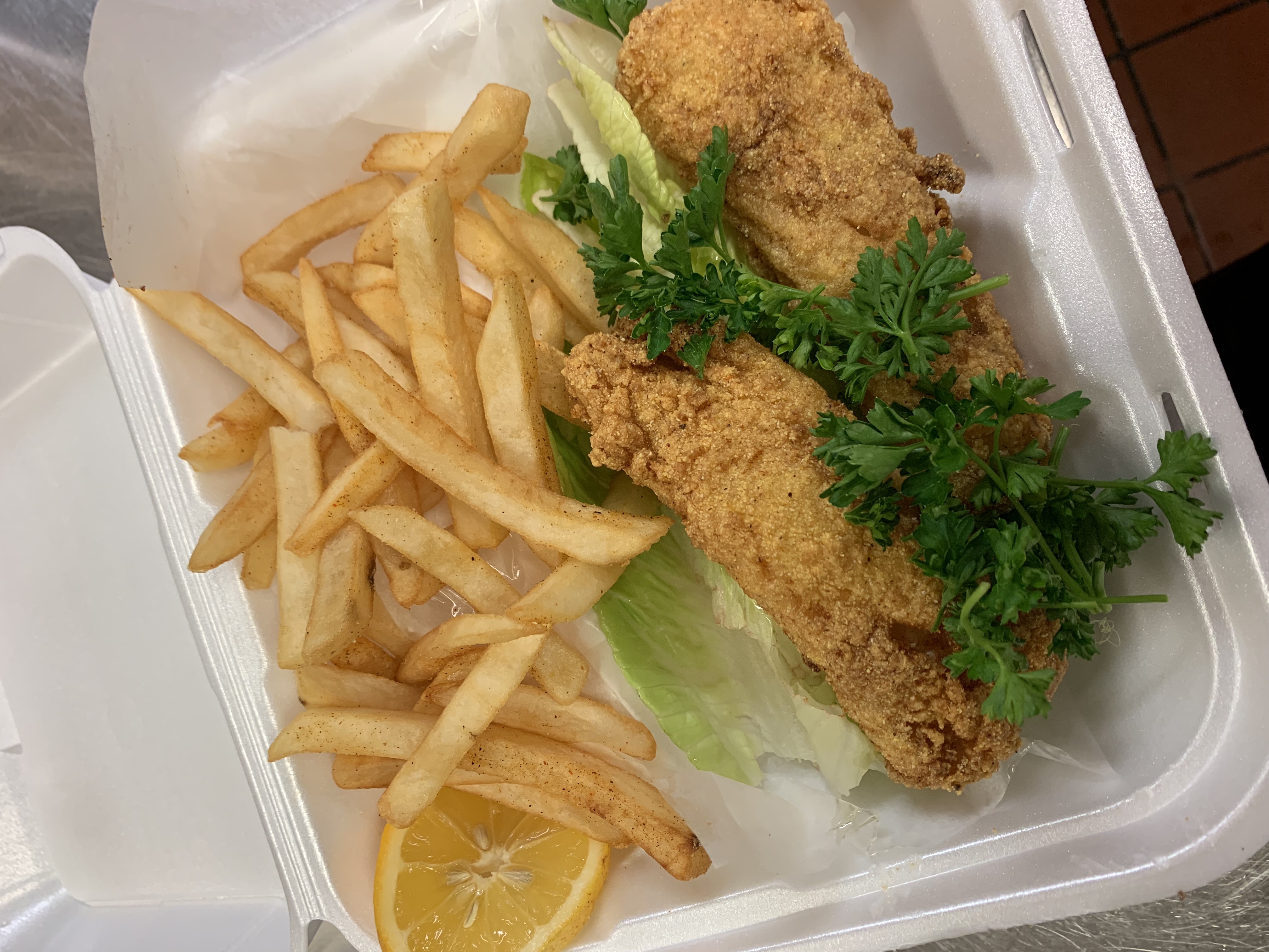 Order Fish and Chips food online from Solid Rock Cafe store, Antioch on bringmethat.com