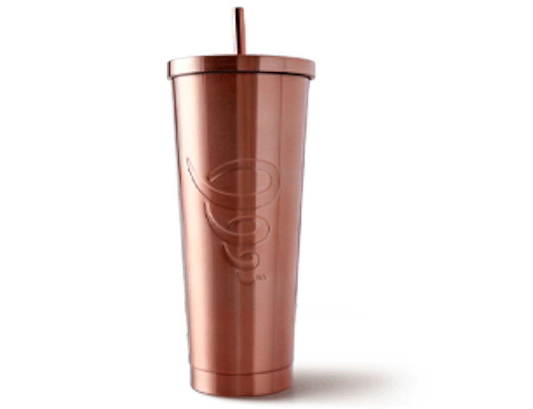 Order Holiday Tumbler - Rose Gold food online from Jamba University Towne Center store, College Station on bringmethat.com