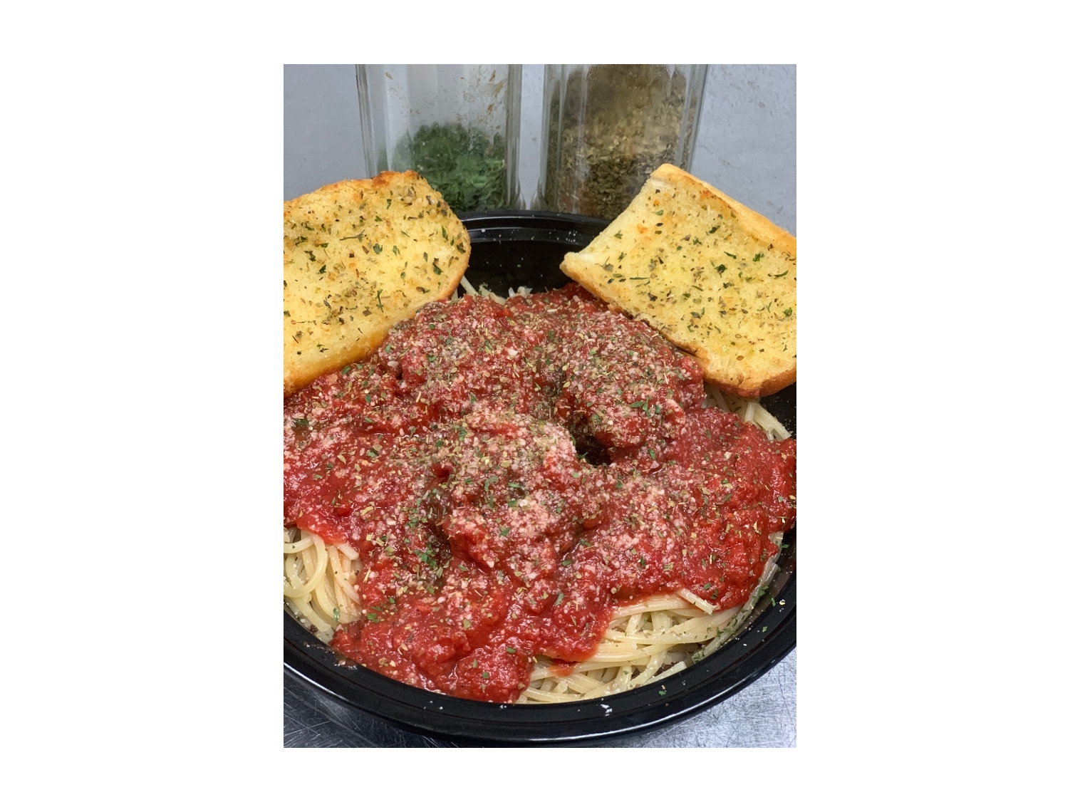 Order Spaghetti With Meatball Dinner food online from The Pizza Cutters store, Syracuse on bringmethat.com