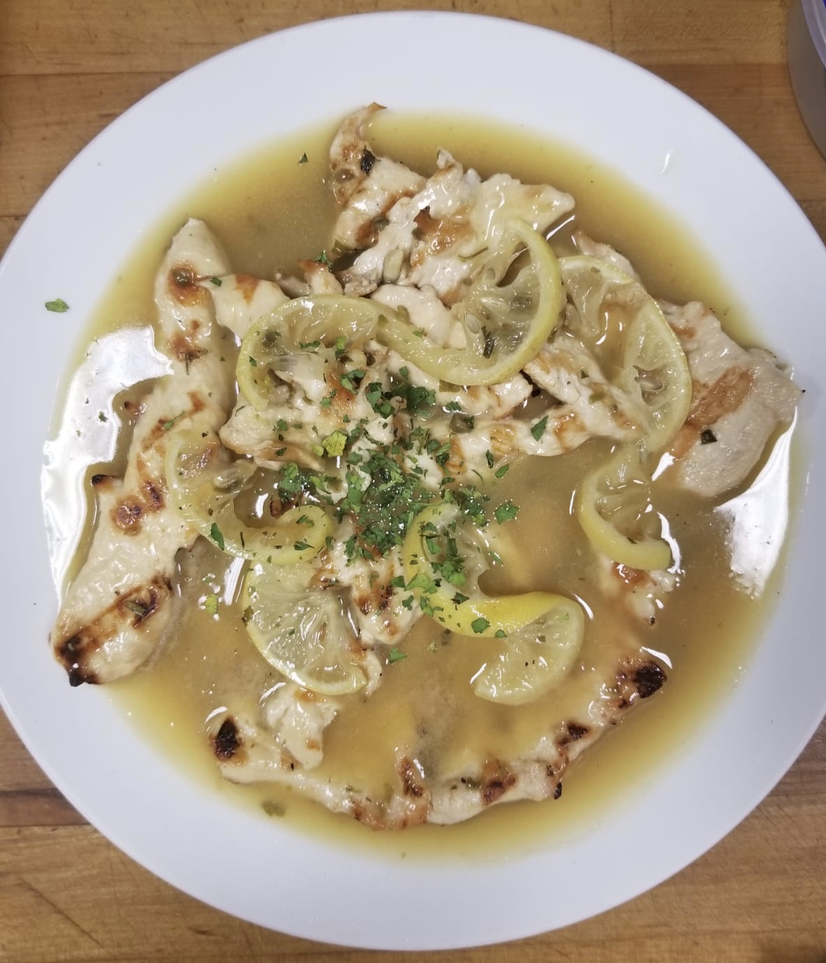 Order Grilled Chicken Piccata food online from The Original Venice Restaurant store, Bronx on bringmethat.com