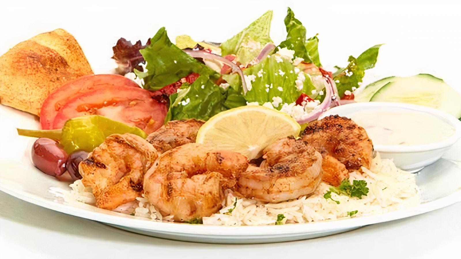 Order Grilled Shrimp Feast food online from Taziki Cafe store, Tuscaloosa on bringmethat.com