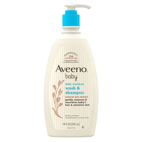 Order Aveeno Baby Body Wash Shampoo, Oat Extract - 18.0 fl oz food online from Walgreens store, San Antonio on bringmethat.com