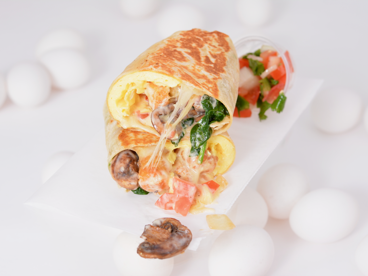 Order Veggie and Swiss Burrito  food online from Breakfast Town store, Troy on bringmethat.com