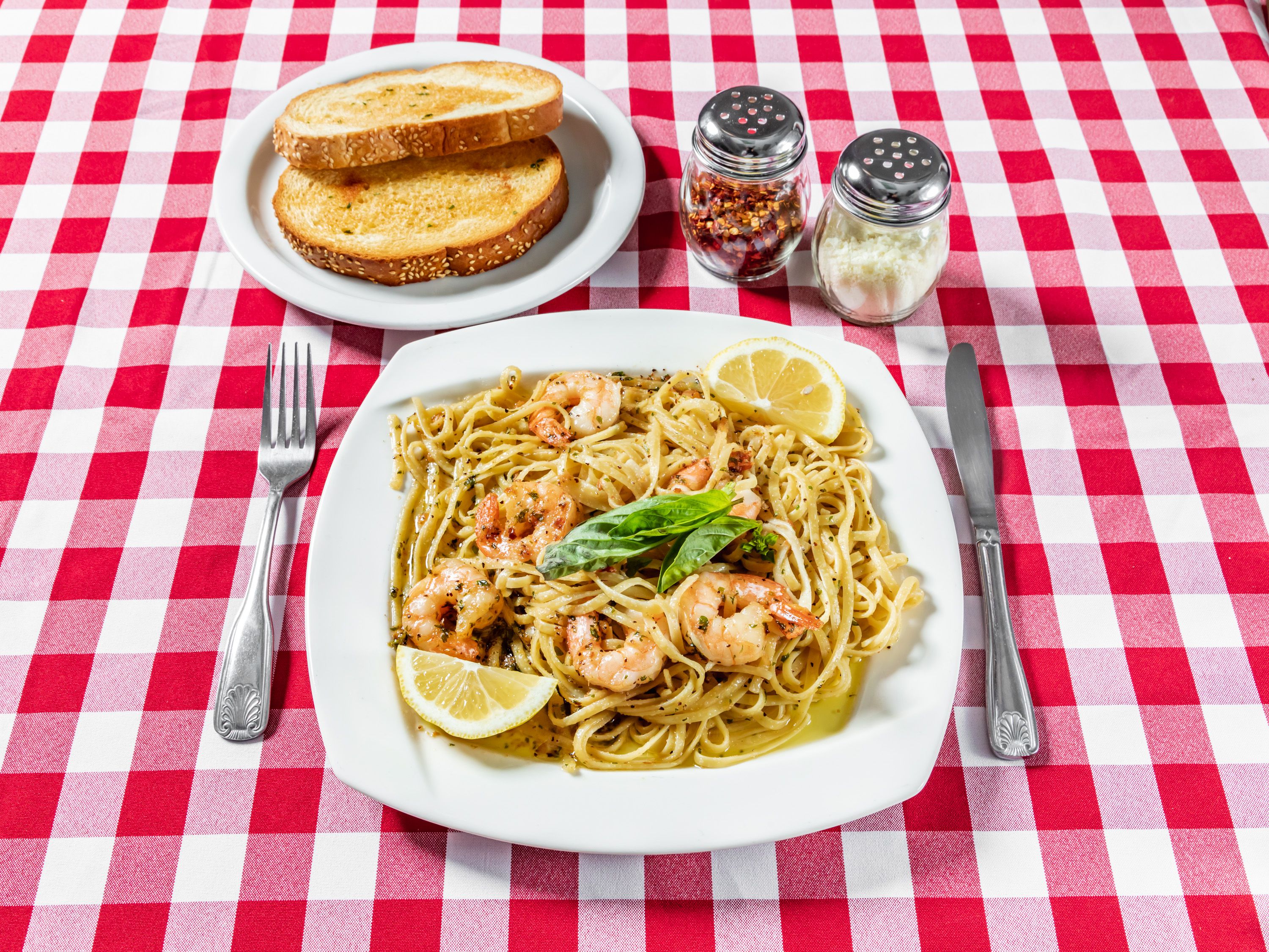 Order Pasta with Shrimp Scampi  food online from Casa D Oro store, Tustin on bringmethat.com