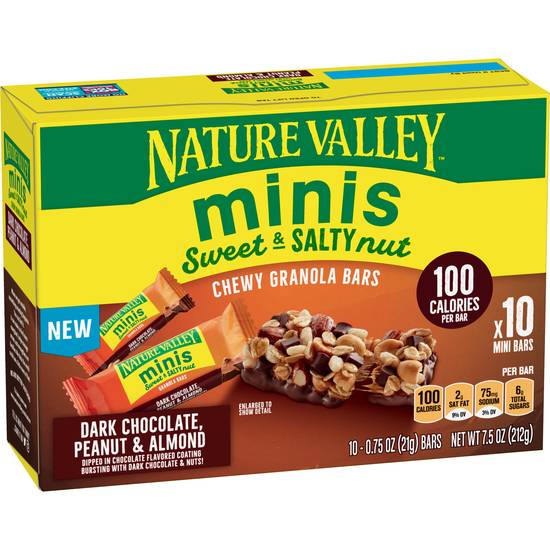 Order Nature Valley Sweet and Salty Mini Dark Chocolate, Peanut and Almond Granola Bars 10 ct food online from Cvs store, ARCADIA on bringmethat.com
