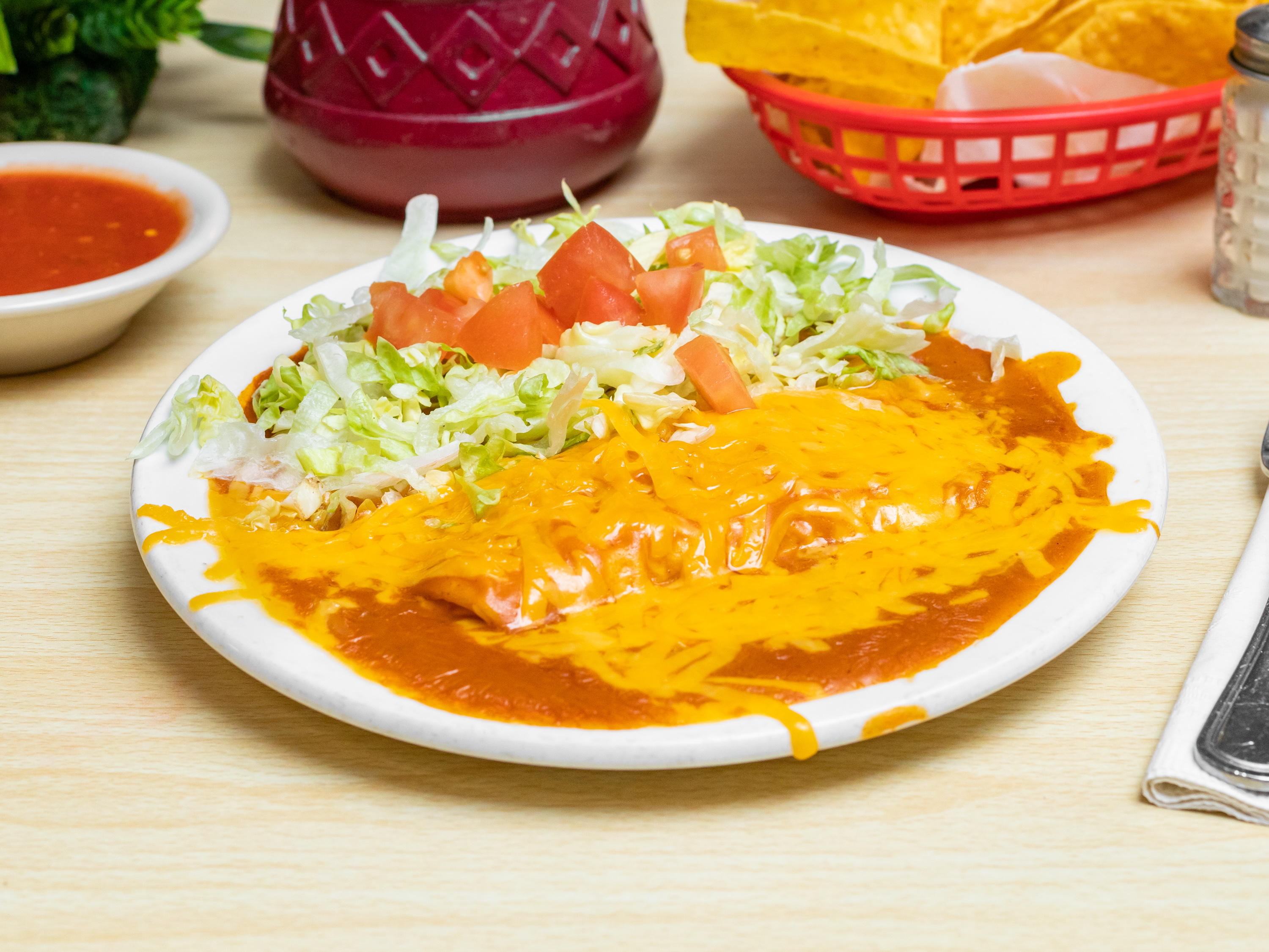 Order Cheese Enchilada food online from Alberto Mexican Restaurant store, Greeley on bringmethat.com