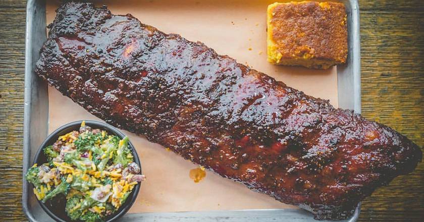 Order Full rack w/ 2 Sides food online from Bear Smokehouse store, New Haven on bringmethat.com