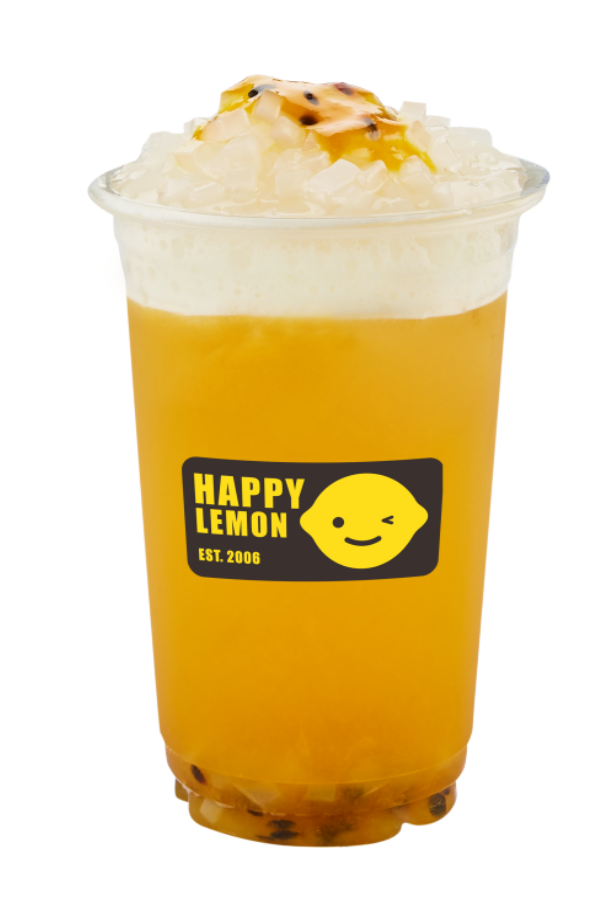 Order E3. Cold Passionfruit Jasmine Green Tea with Lychee Jelly food online from Happy Lemon store, Boston on bringmethat.com