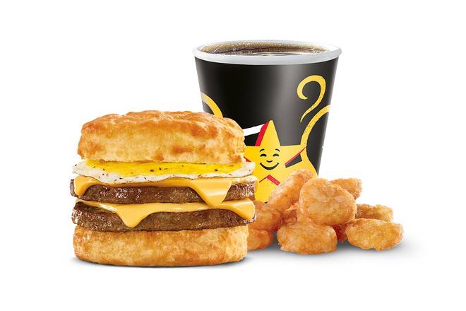 Order Super Sausage Biscuit w/ Fried Egg Combo food online from Hardee's store, Saint Pauls on bringmethat.com