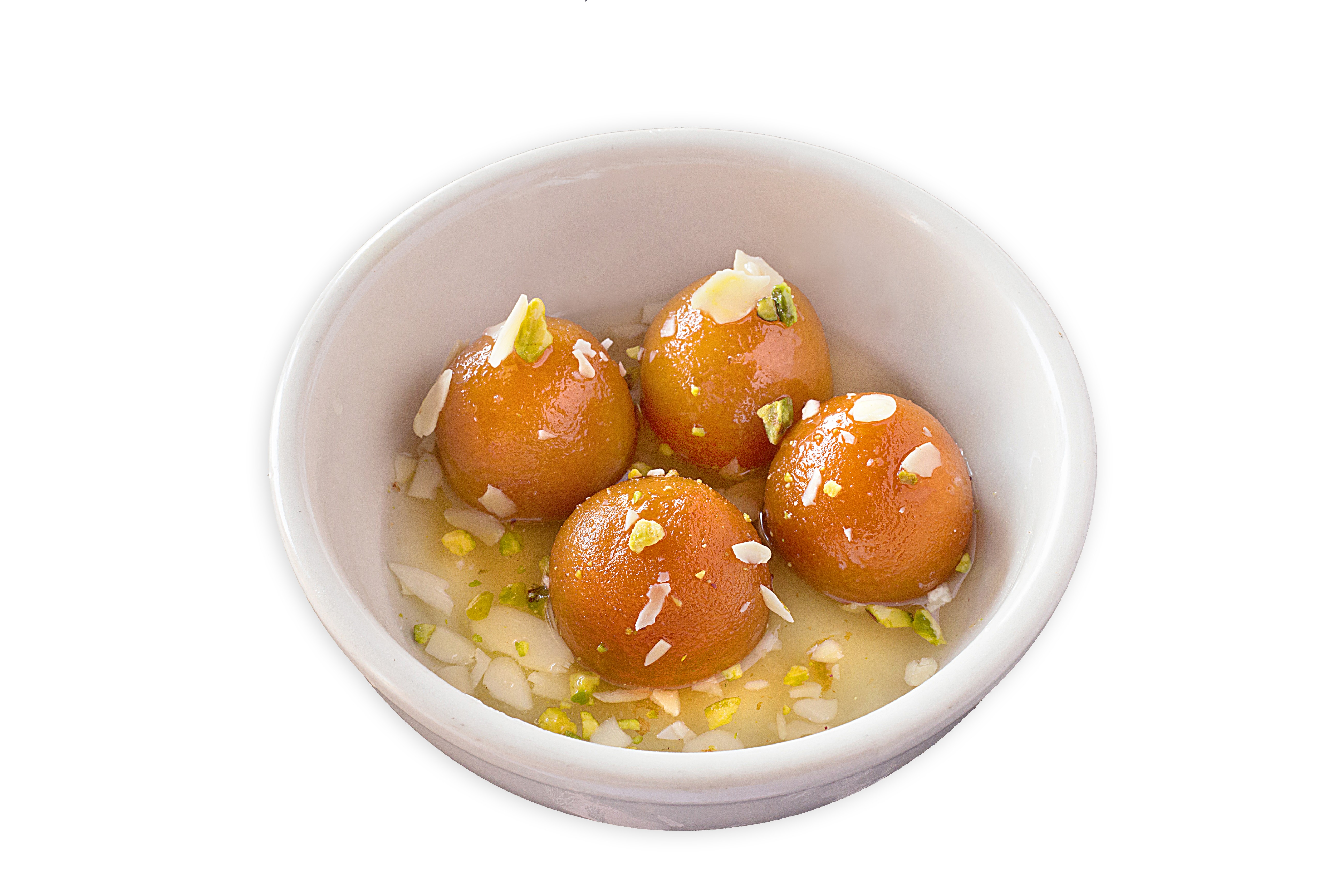 Order Gulab Jamun (4 Pieces) food online from Asma's Cuisine Indian Restaurant store, Duluth on bringmethat.com