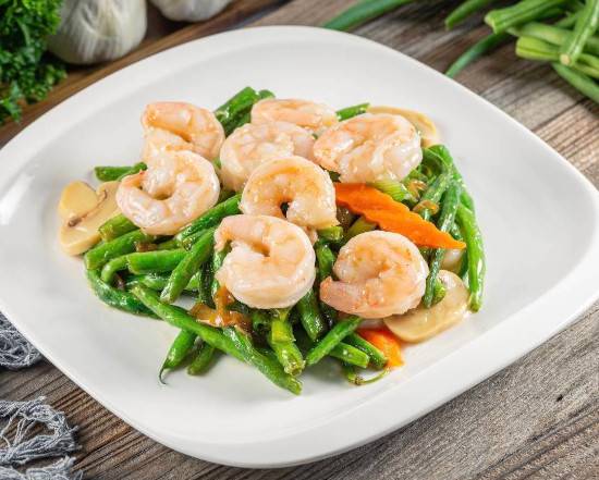 Order Sauteed Prawns with String Bean food online from Shooting Star Cafe store, Oakland on bringmethat.com