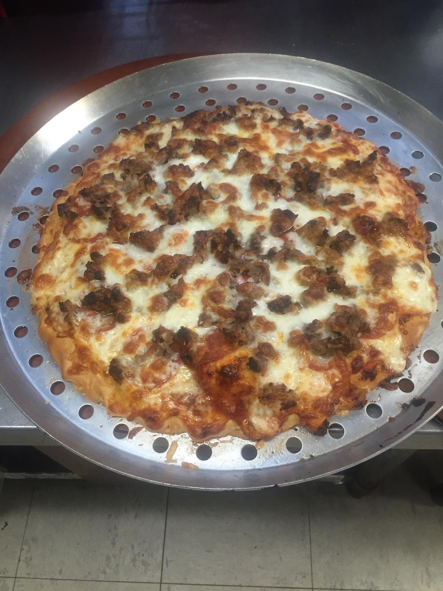 Order Italian Sausage Pizza - 12'' (8 Slices) food online from Pasta J's - Bryant store, Bryant on bringmethat.com