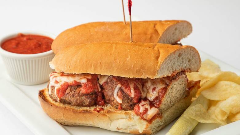 Order Meatball Sub Sandwich food online from Carbone's Pizzeria store, Woodbury on bringmethat.com