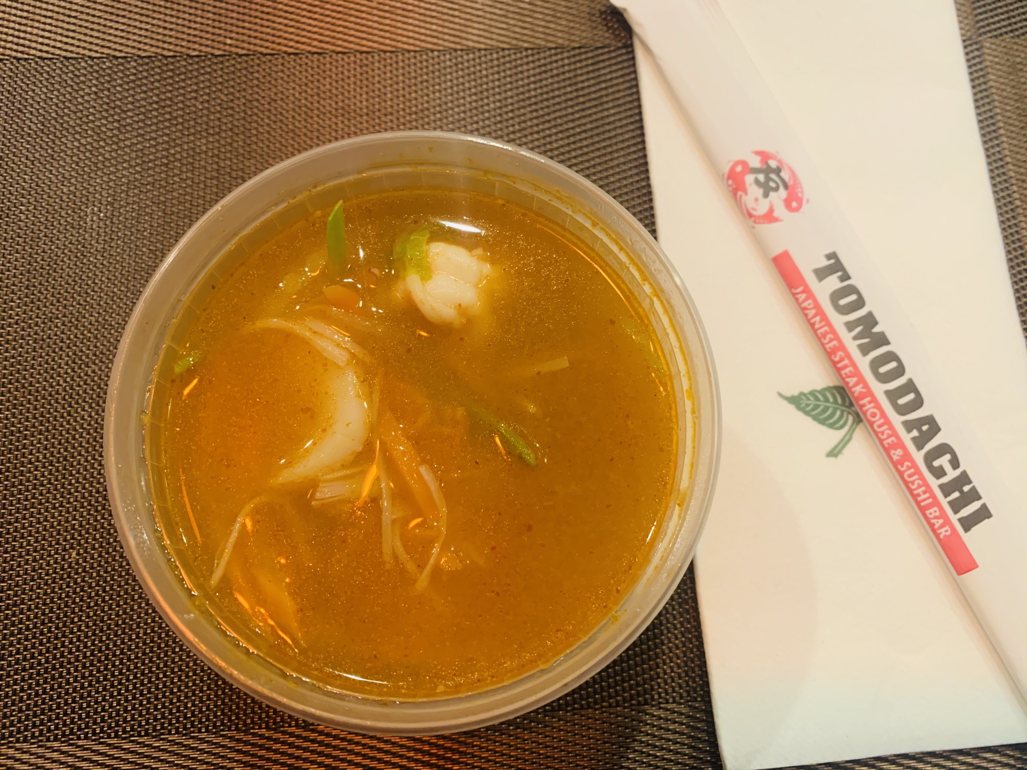 Order 5. Tom Yum Soup food online from Tomodachi Japanese Steakhouse & Sushi Bar store, Royersford on bringmethat.com